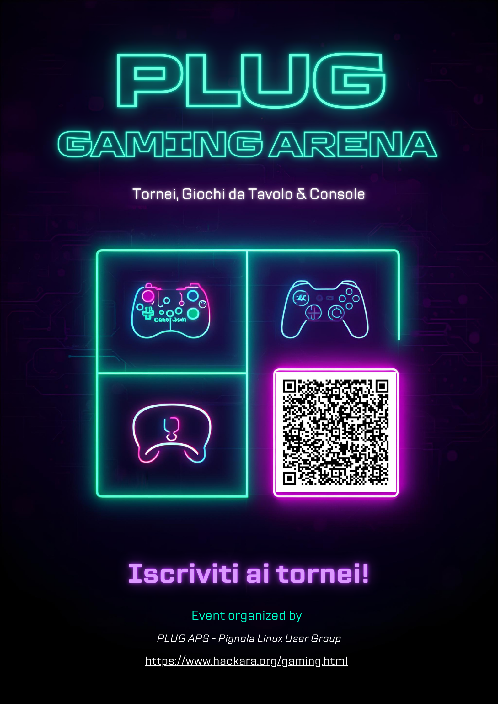 Neon Digital Poster for Plug Gaming Arena